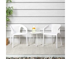 Homestyle4U Sodo kėdžių komplektas, 55x74,5x54,5 cm, balta