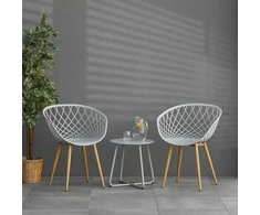 Homestyle4U Sodo kėdžių komplektas, 62x80x57 cm, pilka