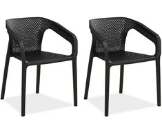 Homestyle4U Sodo kėdžių komplektas, 55x74,5x54 cm, juoda