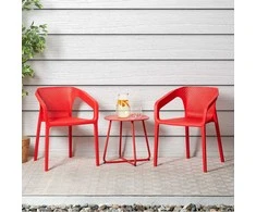 Homestyle4U Sodo kėdžių komplektas, 55x74.5x54 cm, raudona