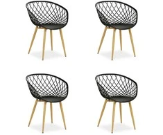 Homestyle4U Sodo krėslų komplektas, 62x80x57 cm, juoda