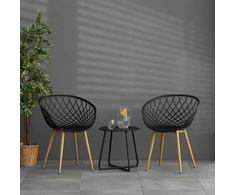 Homestyle4U Sodo kėdžių komplektas, 62x80x57 cm, juoda