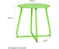 Homestyle4U Šoninis staliukas, 44.5x44.5x44.5 cm, žalias
