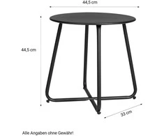 Homestyle4U Šoninis staliukas, 44.5x44.5x44.5 cm, juodas