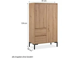 Homestyle4U Aukšta spintelė, 81x139x40 cm, ruda