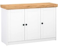 Homestyle4U Komoda, 134.6x82x41.8 cm, Balta, Ruda