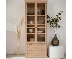 Homestyle4U Aukšta spintelė, 80x200x45 cm, ruda