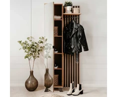 Homestyle4U Prieškambario spinta, 80x190x37 cm, ruda