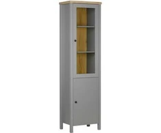 Homestyle4U Vitrina, 55x200x38 cm, Pilka