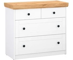 Homestyle4U Komoda, 92.5x82x42 cm, Balta, Ruda