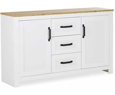 Homestyle4U Komoda, 150x89,5x41 cm, Balta