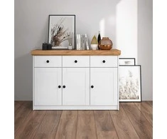 Homestyle4U Komoda, 122.5x82x42 cm, Balta