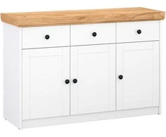 Homestyle4U Komoda, 122.5x82x42 cm, Balta