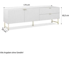 TV staliukas Homestyle4U TV spintelė, 179x60.5x39 cm, balta