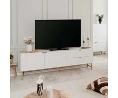 TV staliukas Homestyle4U TV spintelė, 179x60.5x39 cm, balta