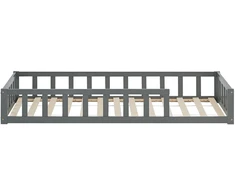Homestyle4U Vaikiška lova, 96x32x205,5 cm, pilka