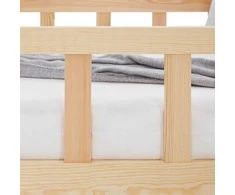 Homestyle4U Vaikiška grindų lova, 96x32x205.5 cm, ruda