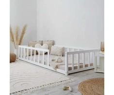 Homestyle4U vaikiška lova, Montessori, 90x200 cm, Balta
