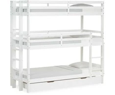 Homestyle4U Dviaukštė lova, 205x103x203 cm, balta