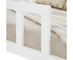 Homestyle4U Vaikiška grindų lova, 95.5x32x205.5 cm, balta, medinė