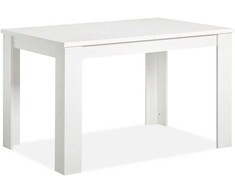 Homestyle4U Valgomasis stalas 120x80x76 cm baltas, išskleidžiamas, medinis