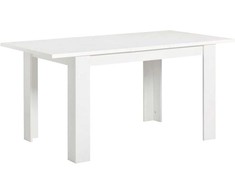 Homestyle4U Valgomasis stalas 120x80x76 cm baltas, išskleidžiamas, medinis