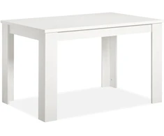 Homestyle4U Valgomasis stalas 120x80x76 cm baltas, išskleidžiamas, medinis