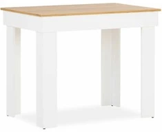 Homestyle4U Valgomasis stalas, 90x73x60 cm, balta ir ruda