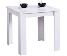 Homestyle4U Valgomasis stalas, 80x80x75 cm, balta