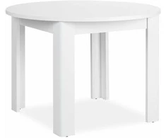 Homestyle4U Valgomasis stalas, 106x106x76.5 cm, balta