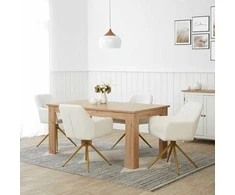 Homestyle4U Valgomojo stalas, 200.5x90.5x76.5 cm, rudas