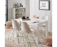 Homestyle4U Valgomasis stalas, 120x80x75 cm, balta