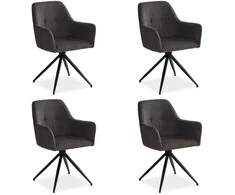 Homestyle4U Valgomojo kėdžių komplektas, 57x85x59 cm, pilka