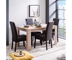 Homestyle4U Valgomojo stalas, 135x80,5x75 cm, rudas