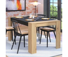 Homestyle4U Valgomojo stalas, 154x90.5x74.5 cm, juodas ir rudas