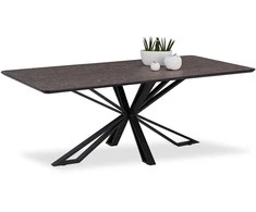 Homestyle4U Valgomojo stalas, 200x100x76 cm, rudas, juodas
