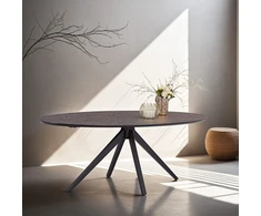 Homestyle4U Valgomojo stalas, 200x95x76 cm, rudas, juodas