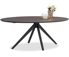 Homestyle4U Valgomojo stalas, 200x95x76 cm, rudas, juodas
