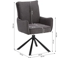 Homestyle4U Valgomojo stalas ir kėdžių komplektas, 200x95x93.5 cm, ruda, juoda, pilka