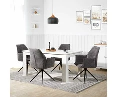 Homestyle4U Valgomojo kėdžių komplektas, 61x92,5x60 cm, pilka