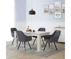 Homestyle4U Valgomojo kėdžių komplektas, 59x87.5x65 cm, pilka