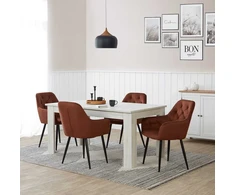 Homestyle4U Valgomojo kėdžių komplektas, 59x89x62.5 cm, ruda