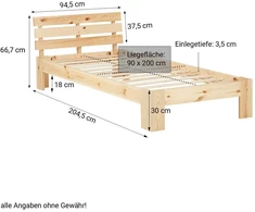 Homestyle4U Lova, 94x204x66 cm, Ruda