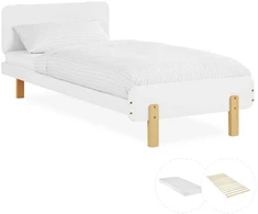 Homestyle4U Viengulė lova, 95x76.5x209 cm, balta