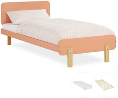 Homestyle4U Viengulė lova, 95x76.5x209 cm, raudona