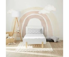 Homestyle4U Viengulė lova, 95x76.5x209 cm, balta