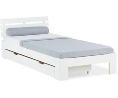 Homestyle4U Viengulė lova, 94,5x204,5x66,7 cm, balta