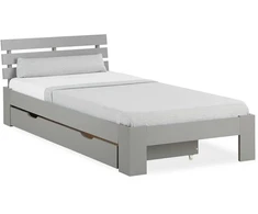 Homestyle4U Viengulė lova, 94.5x204.5x67 cm, pilka