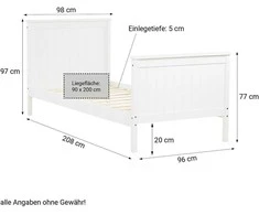 Homestyle4U Lova, 98x208x97 cm, balta