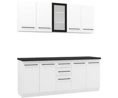 Homestyle4U Virtuvės spintelė, 200x85x60 cm, Balta, Su sandėliavimo vieta